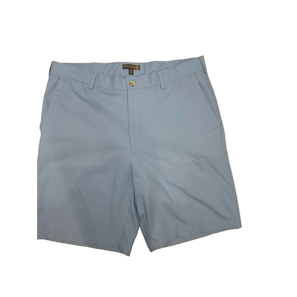 Peter Millar Golf Shorts Mens 35 Blue Wicking Performance Polyester